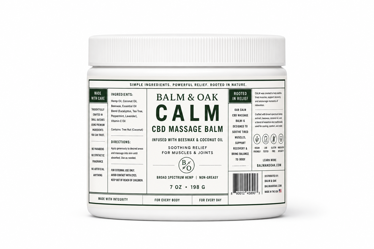 Calm CBD Massage Balm — 7 oz tub